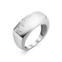 Inel din aur alb cu Cubic Zirconia Incolor