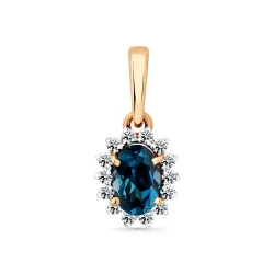 Pandantiv din aur roșu cu Cubic Zirconia Incolor, Topaz London