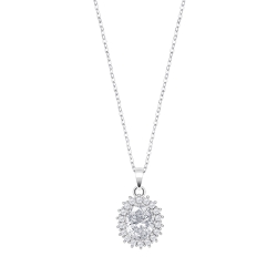 Colier din argint  cu pietre Cubic Zirconia Incolor