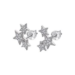 Cercei Pusete din argint  cu pietre Cubic Zirconia Incolor
