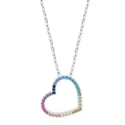 Colier din argint cu Cubic Zirconia Multicoloră