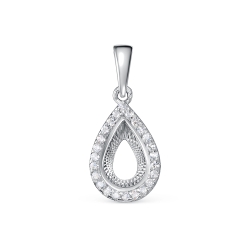 Подвеска из белого золота с камнями Бриллиант
