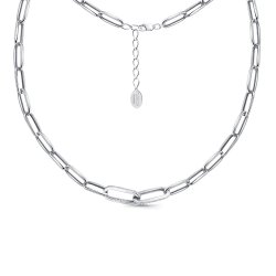 Colier din aur alb cu pietre Cubic Zirconia Incolor