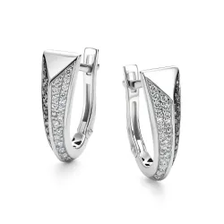 Cercei din aur alb cu Diamant, Diamant negru