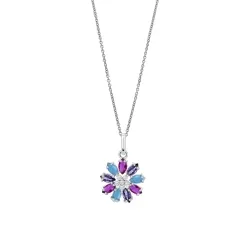 Colier din argint cu Cubic Zirconia Multicoloră