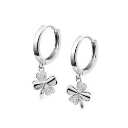 Cercei Creole din argint  cu pietre Cubic Zirconia Incolor