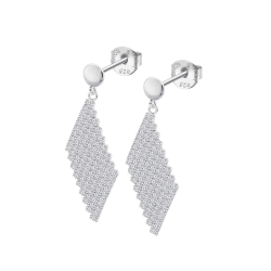 Cercei Pusete din argint  cu pietre Cubic Zirconia Incolor