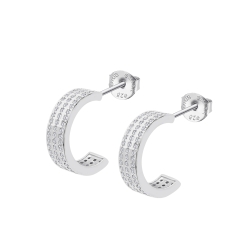 Cercei Pusete din argint  cu pietre Cubic Zirconia Incolor