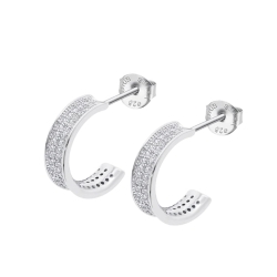 Cercei Pusete din argint  cu pietre Cubic Zirconia Incolor