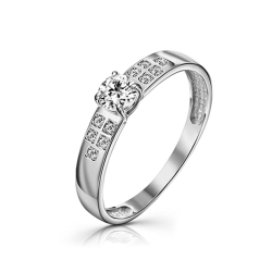 Inel din argint  cu pietre Cubic Zirconia Incolor
