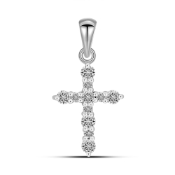 Cruce din aur alb cu Diamant
