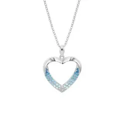 Colier din argint cu Cubic Zirconia Incolor, Cubic Zirconia Albastru și Cubic Zirconia Albastru Safir