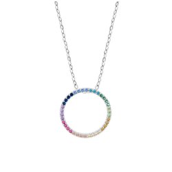 Colier din argint  cu pietre Cubic Zirconia Color