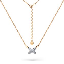 Colier din aur roșu cu pietre Cubic Zirconia Incolor