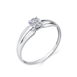 Inel din aur alb cu pietre Cubic Zirconia Incolor
