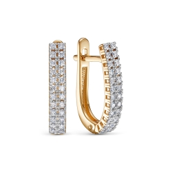 Серьги из красного золота с камнями Бриллиант