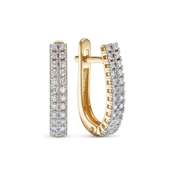 Cercei din aur roșu cu Diamant