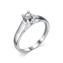 Inel din aur alb cu pietre Cubic Zirconia Incolor