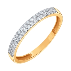 Кольцо из красного золота с камнями Бриллиант