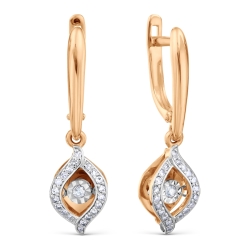 Cercei Suspendați din aur roșu cu pietre Diamant