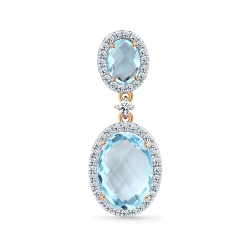 Pandantiv din aur roșu cu pietre Cubic Zirconia Incolor, Topaz