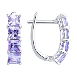 Cercei din argint  cu pietre Cubic Zirconia Liliachiu