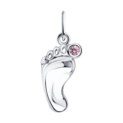 Pandantiv din argint  cu pietre Cubic Zirconia Roz