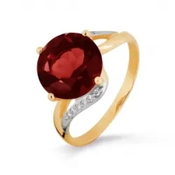 Inel din aur roșu cu Cubic Zirconia Incolor, Granat