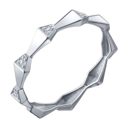 Кольцо из белого золота с камнями Бриллиант