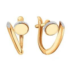 Cercei din aur roșu cu Cubic Zirconia Incolor