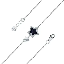Brățară Stea din aur alb cu Diamant, Safir