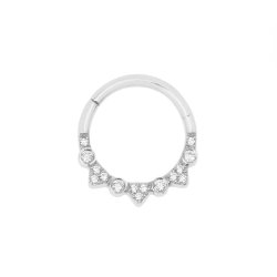 Cercel din aur alb cu pietre Diamant