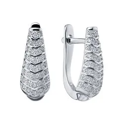 Cercei din aur alb cu Diamant