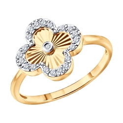 Inel din aur roșu cu pietre Diamant