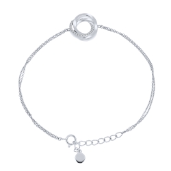 Браслет из белого золота с камнями Бриллиант