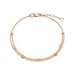 Браслет из красного золота с камнями Бриллиант