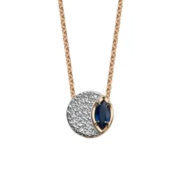 Colier din aur roșu cu Diamant, Safir