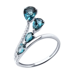 Inel din aur alb cu Diamant, Topaz London
