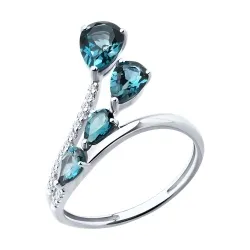 Inel din aur alb cu Diamant, Topaz London