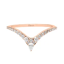Inel din aur roz cu Diamant