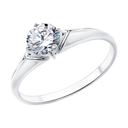 Inel din argint  cu pietre Cubic Zirconia Incolor