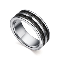 Кольцо из серебра с камнями Черный бриллиант