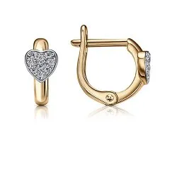 Cercei p-u copii din aur roșu cu Cubic Zirconia Incolor