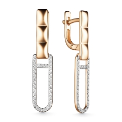 Cercei Suspendați din aur roșu cu pietre Cubic Zirconia Incolor