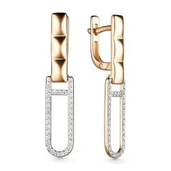 Cercei Suspendați din aur roșu cu Cubic Zirconia Incolor