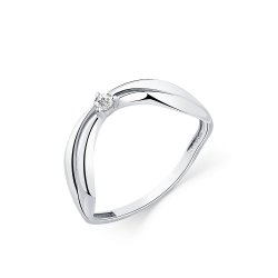 Inel din aur alb cu pietre Cubic Zirconia Incolor