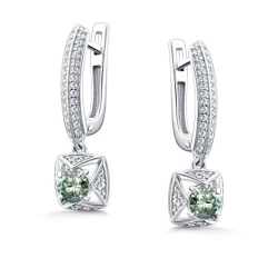 Серьги Длинные из серебра с камнями Фианит,