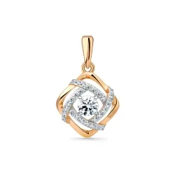 Pandantiv din aur roșu cu Cubic Zirconia Incolor