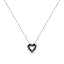 Colier din aur alb cu pietre Diamant, Safir