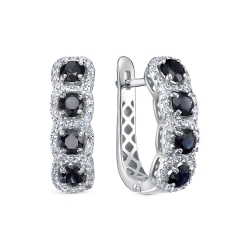 Cercei din aur alb cu pietre Diamant, Safir